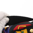 SAINT LAURENT Vanity Pouch Nylon Black Gold Auth am9351-14