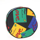 SAINT LAURENT Vanity Pouch Nylon Black Gold Auth am9351-5