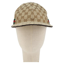 GUCCI GG Canvas baseball Cap M Beige Red Green 200035 Auth am9353 - 0