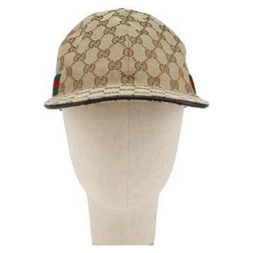 GUCCI GG Canvas baseball Cap M Beige Red Green 200035 Auth am9353 - 0