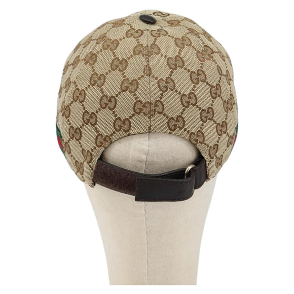 GUCCI GG Canvas baseball Cap M Beige Red Green 200035 Auth am9353