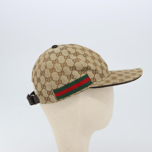 GUCCI GG Canvas baseball Cap M Beige Red Green 200035 Auth am9353