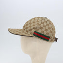 GUCCI GG Canvas baseball Cap M Beige Red Green 200035 Auth am9353-5
