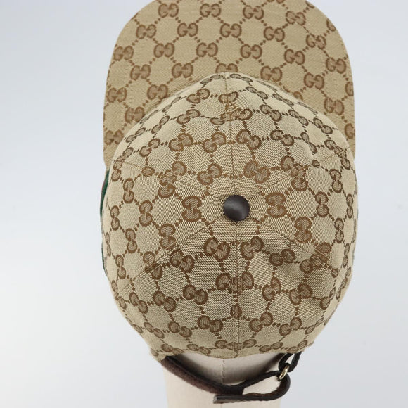 GUCCI GG Canvas baseball Cap M Beige Red Green 200035 Auth am9353