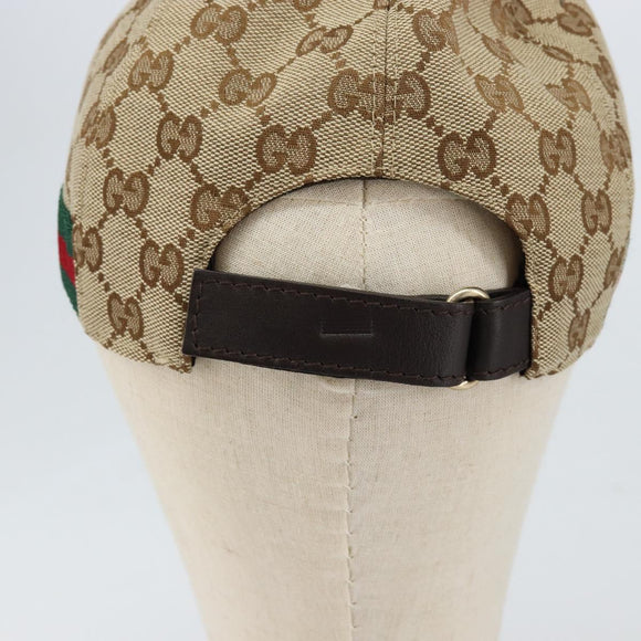 GUCCI GG Canvas baseball Cap M Beige Red Green 200035 Auth am9353