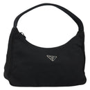 PRADA Hand Bag Nylon Black Silver Auth am9354-1