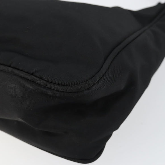 PRADA Hand Bag Nylon Black Silver Auth am9354
