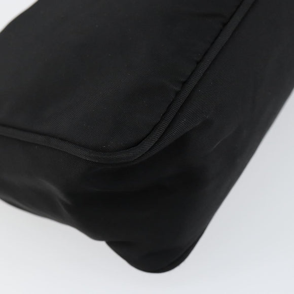 PRADA Hand Bag Nylon Black Silver Auth am9354
