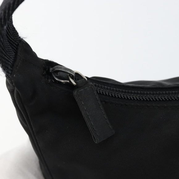 PRADA Hand Bag Nylon Black Silver Auth am9354