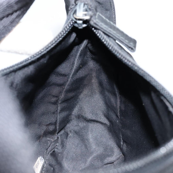 PRADA Hand Bag Nylon Black Silver Auth am9354