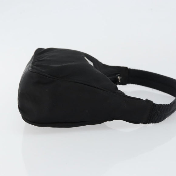PRADA Hand Bag Nylon Black Silver Auth am9354