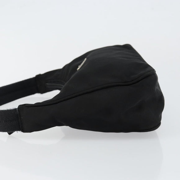 PRADA Hand Bag Nylon Black Silver Auth am9354