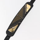 FENDI Monster Studs Shoulder Strap Leather 31.5""-39.4"" Black Gold Auth am9364-6