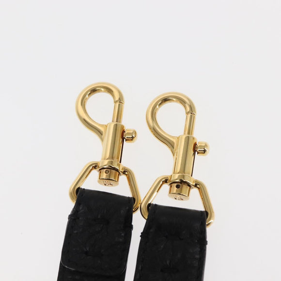 FENDI Monster Studs Shoulder Strap Leather 31.5""-39.4"" Black Gold Auth am9364