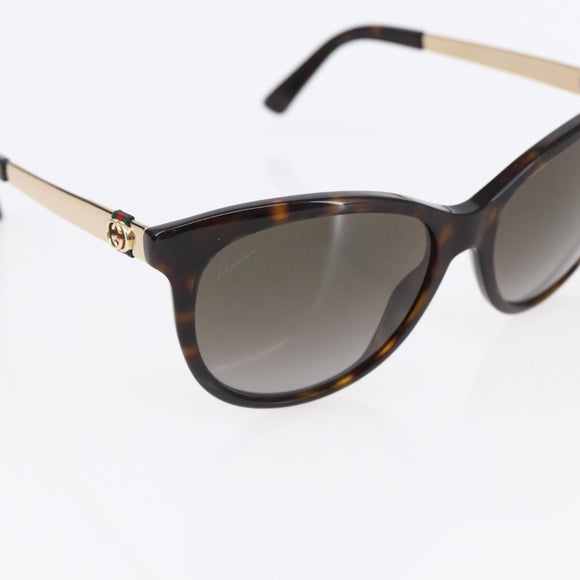 GUCCI Web Sherry Line Sunglasses plastic Dark Brown Auth am9370V