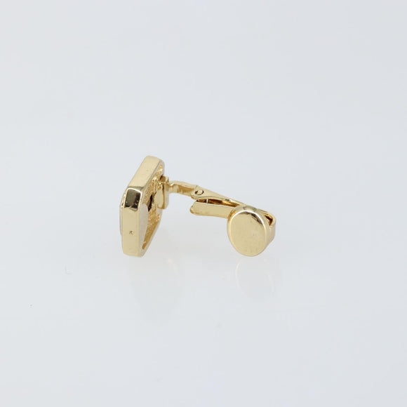 Christian Dior Earring metal Gold Blue Auth am9378