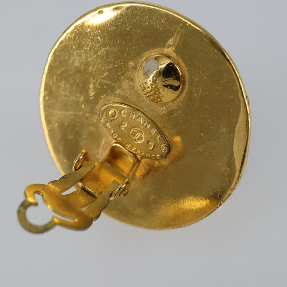 CHANEL Earring metal Gold CC Auth am9379