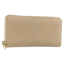 SAINT LAURENT Long Wallet Leather Beige Gold Auth am9381-1