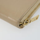 SAINT LAURENT Long Wallet Leather Beige Gold Auth am9381-15