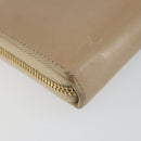 SAINT LAURENT Long Wallet Leather Beige Gold Auth am9381-16