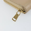 SAINT LAURENT Long Wallet Leather Beige Gold Auth am9381-8