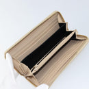 SAINT LAURENT Long Wallet Leather Beige Gold Auth am9381-9