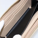 SAINT LAURENT Long Wallet Leather Beige Gold Auth am9381-11