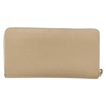 SAINT LAURENT Long Wallet Leather Beige Gold Auth am9381 - 0