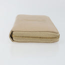 SAINT LAURENT Long Wallet Leather Beige Gold Auth am9381-3