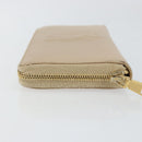SAINT LAURENT Long Wallet Leather Beige Gold Auth am9381-4