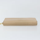 SAINT LAURENT Long Wallet Leather Beige Gold Auth am9381-6