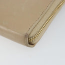 SAINT LAURENT Long Wallet Leather Beige Gold Auth am9381-7