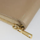 SAINT LAURENT Long Wallet Leather Beige Gold Auth am9381-14