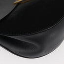 Chloe Chain Drew Shoulder Bag Leather Black Gold Auth am9382-8