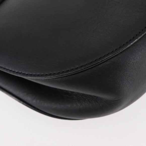 Chloe Chain Drew Shoulder Bag Leather Black Gold Auth am9382