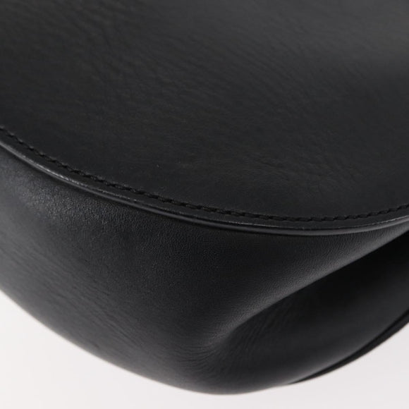 Chloe Chain Drew Shoulder Bag Leather Black Gold Auth am9382