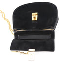 Chloe Chain Drew Shoulder Bag Leather Black Gold Auth am9382-10