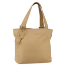 Coach Tote Bag Leather Beige Auth am9383-1