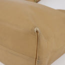 Coach Tote Bag Leather Beige Auth am9383-9