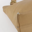 Coach Tote Bag Leather Beige Auth am9383-14