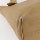 Coach Tote Bag Leather Beige Auth am9383-16