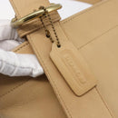 Coach Tote Bag Leather Beige Auth am9383-10