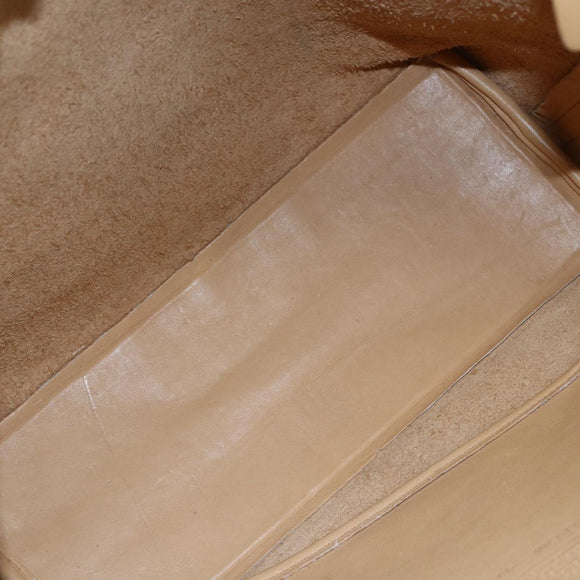 Coach Tote Bag Leather Beige Auth am9383