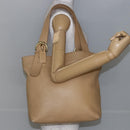 Coach Tote Bag Leather Beige Auth am9383-21