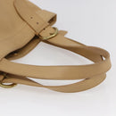 Coach Tote Bag Leather Beige Auth am9383-7
