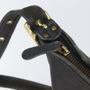 Coach Shoulder Bag Leather Black Gold Auth am9384-9