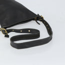 Coach Shoulder Bag Leather Black Gold Auth am9384-7