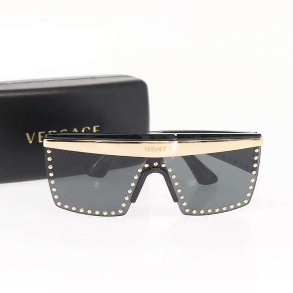 VERSACE Sunglasses plastic Black Gold Auth am9389V