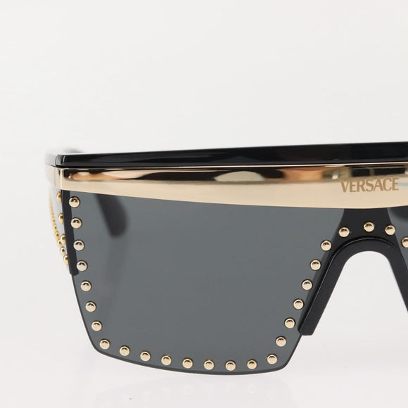 VERSACE Sunglasses plastic Black Gold Auth am9389V