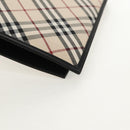 BURBERRY Nova Check Planner Case Canvas Leather Beige Black 146241 Auth am9392V-15